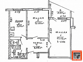 2 к. кв-ра, г. Речица, ул. Строителей, д. 29 ID: 99917